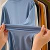 Women Bottoming Top Slim Fit Long Sleeve Half Turtleneck High Elasticity Pullover Keep Warm Solid Color Autumn Winter Lady Bottomed