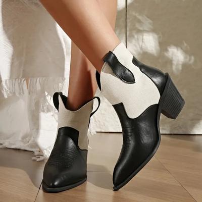 Botines Chelsea de Punta Fina para Mujer hasta la Pantorrilla Zapatos Retro de Tacón Medio 2024 Invierno Zapatos Clásicos Marca Nueva Vestir Goth Femme Chaussures