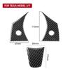 For Tesla Model 3 Y 2017-2025 Car Steering Wheel Panel Cover Trim Stickers Frame ABS Carbon Fiber Modification Accessories