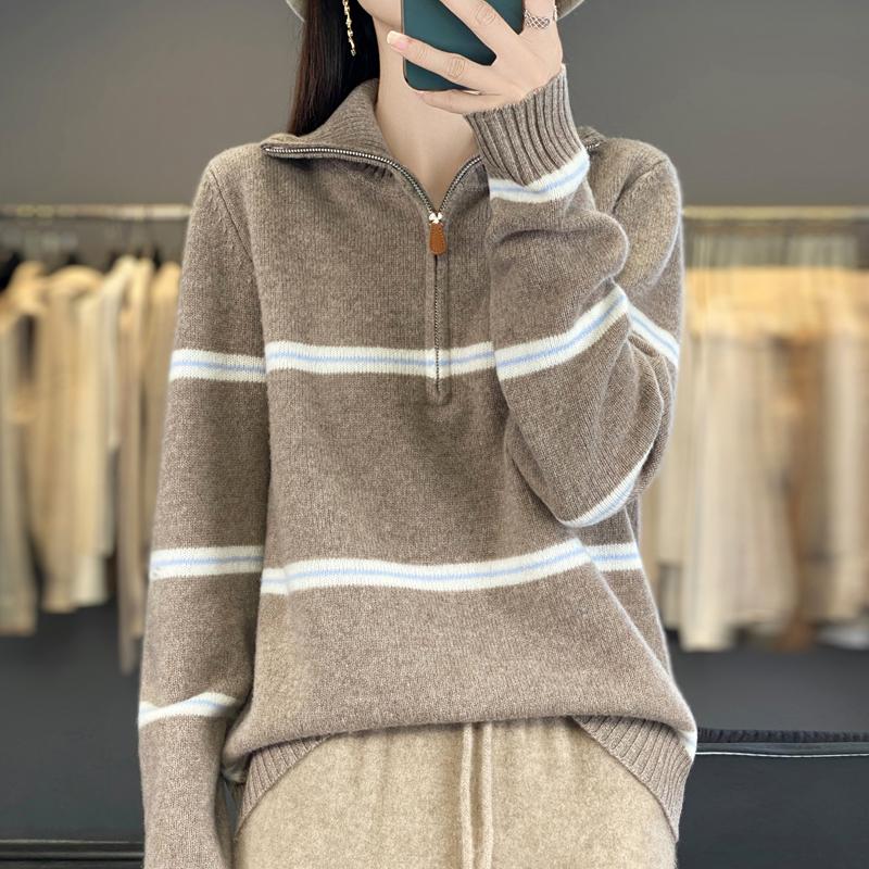 Женский свитер 100% шерсть MODERN NEW SAGA Водолазка Вязаный пуловер Отложной воротник Толстые зимние джемперы Женские вязаные топы 2XL