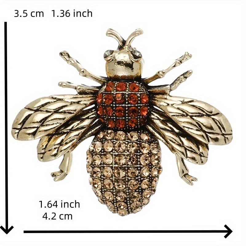Classic Men Women Bee Full Crytal Luxury Brooches Pins Vintage Unisex Suit Clothing Badges Accessories
