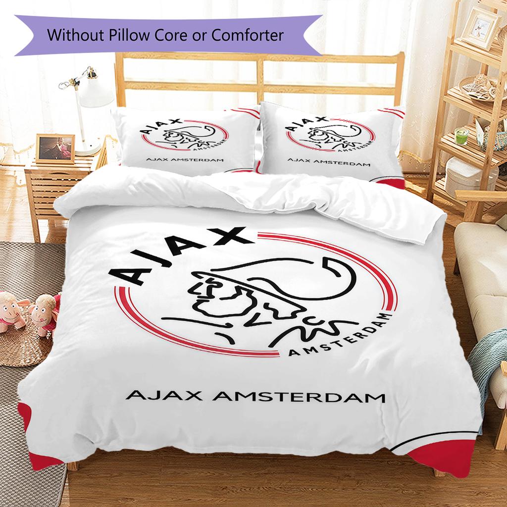 AFC Ajax Bedding Quilt Set Quilt Cover Pillowcase Home Decoration Birthday Gift (1 * Duvet Cover + 2 * Pillowcase, Without Core)