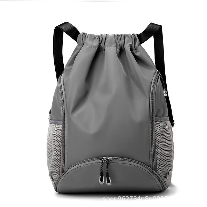 

Drawstring Basketball Bag Student Basketball Bag Training Bag Large Capacity Multifunctional Backpack Sports Fitness Storage Bag 24L сірий колір