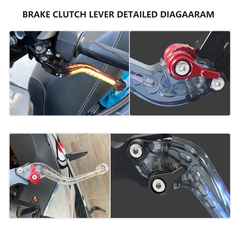 Motorcycle Brake Clutch Levers with LED Light Replacement Brake Levers for CG125 Motorbike Accessories Easy Installation