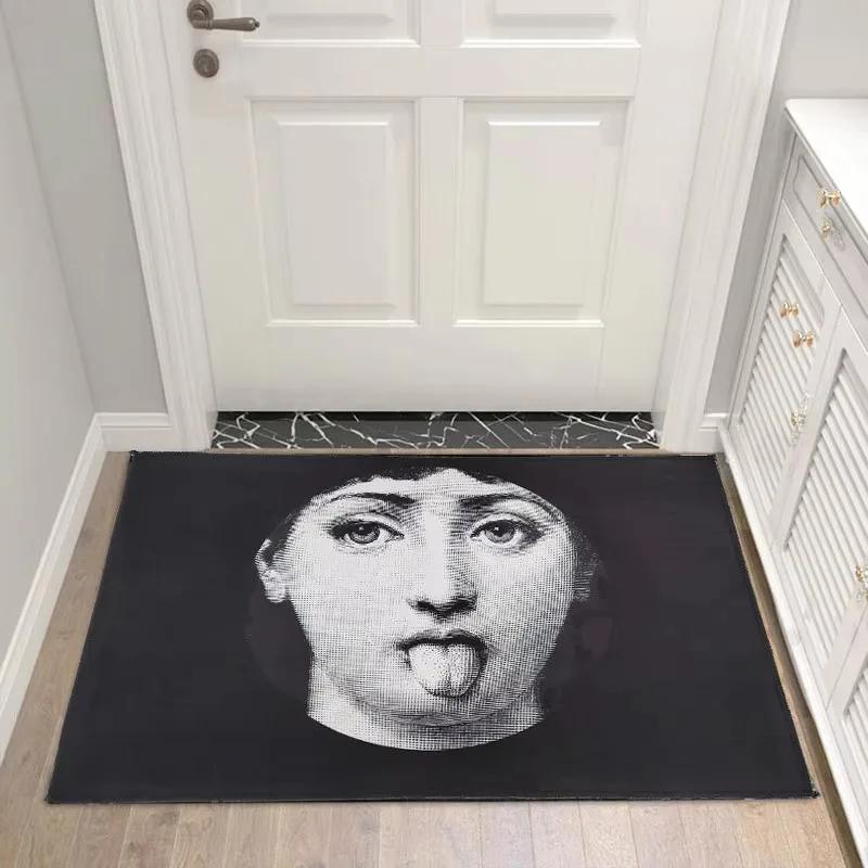Fun Art Lady Portrait Carpet Rug for Living Room Bedroom Anti-slip Carpets Decor Bedside Soft Floor Mat Kitchen Entrance Mats