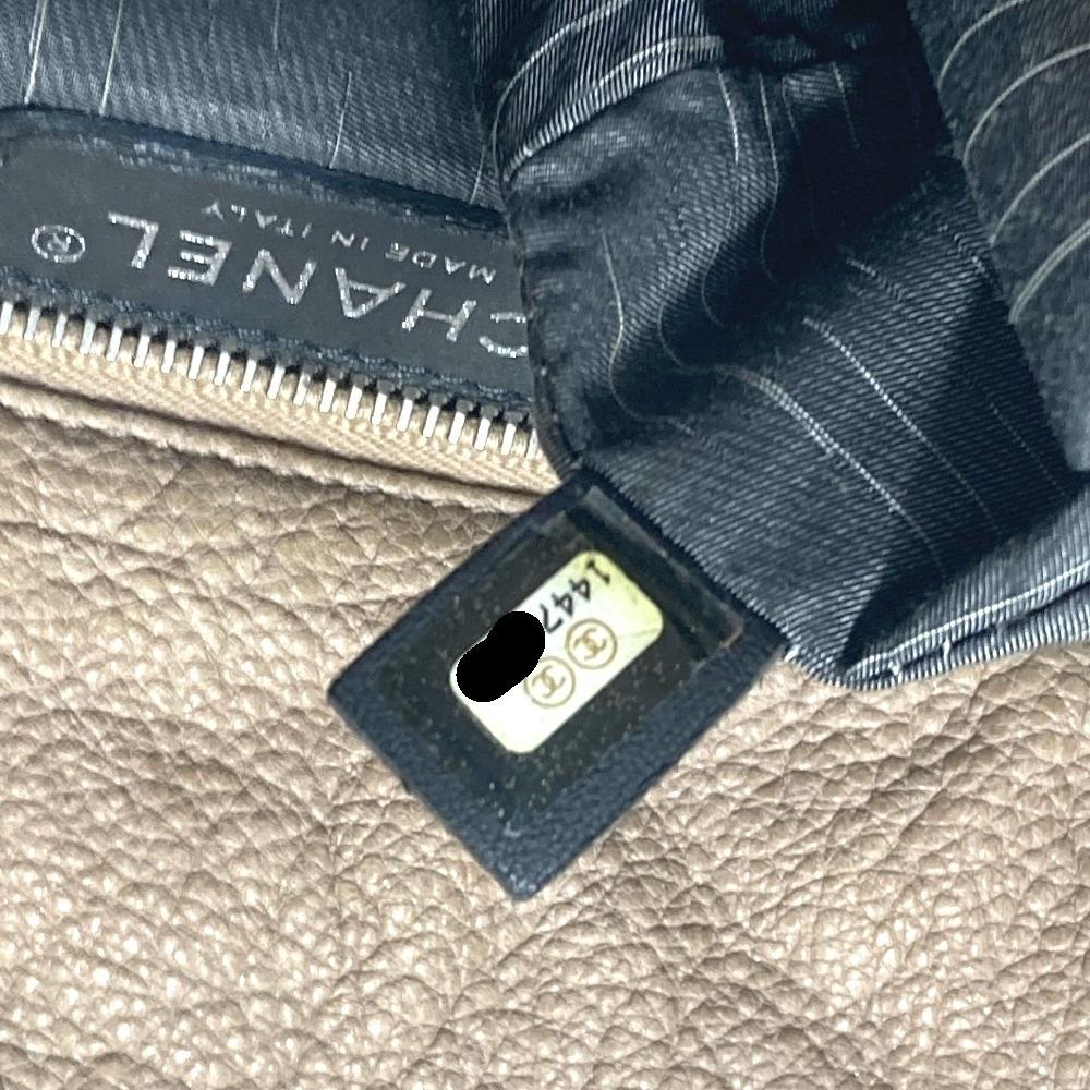 CHANEL Decacoco CC logo Bag Shoulder Bag Tote Bag Leather Beige