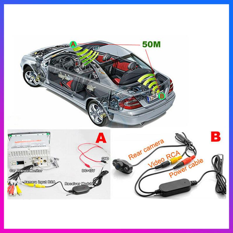 12V 24V Reverse Parking Backup CAM Car Rear View Camera Wireless Wiring Kit 2.4GHz Vehicle Cameras Wireless Transmitter/Receiver