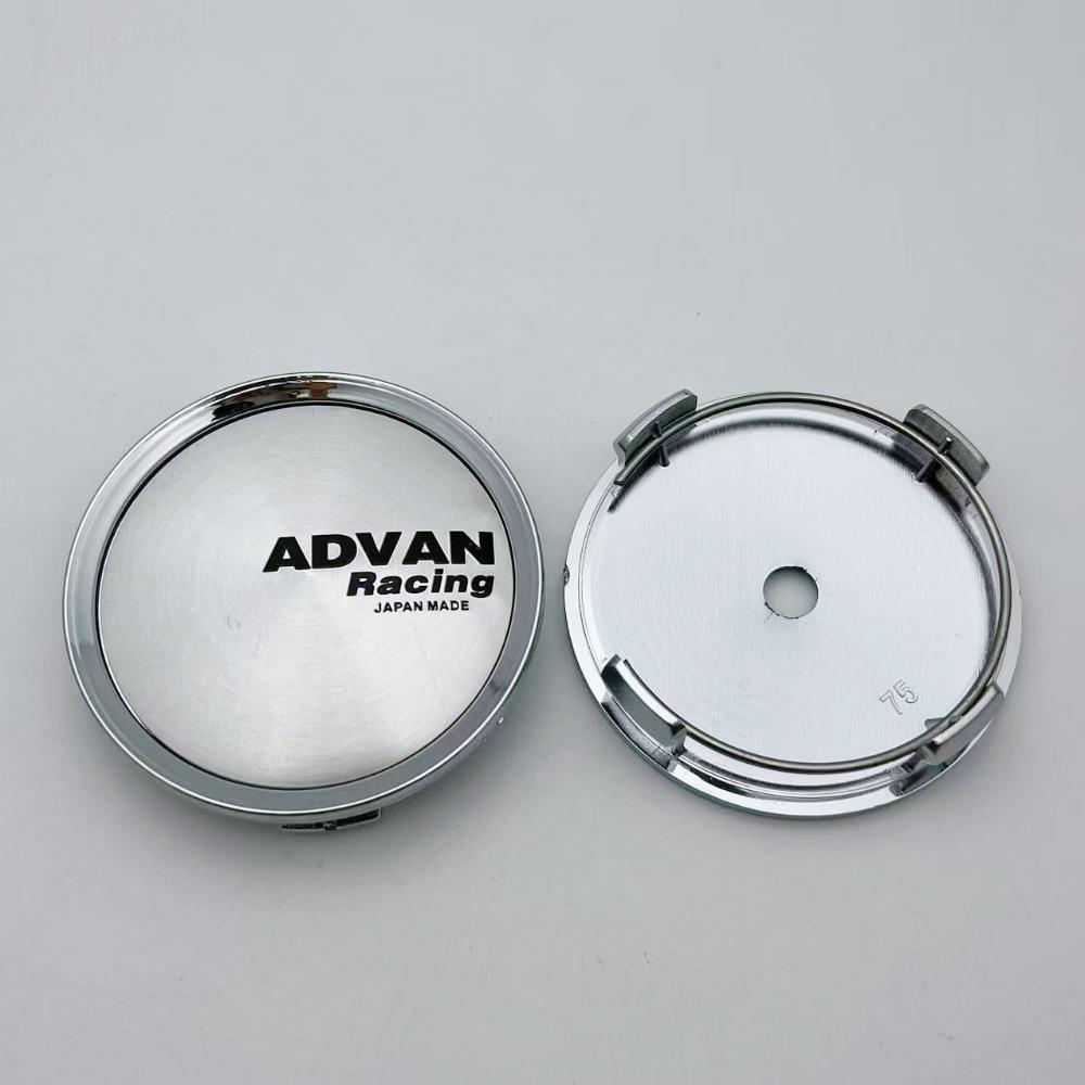 4pcs 75mm ADVAN Racing Logo Emblem Badge Car Wheel Center Caps Wheels Hub Cap Hubcaps Auto Rim Cover Replace Car Accessories
