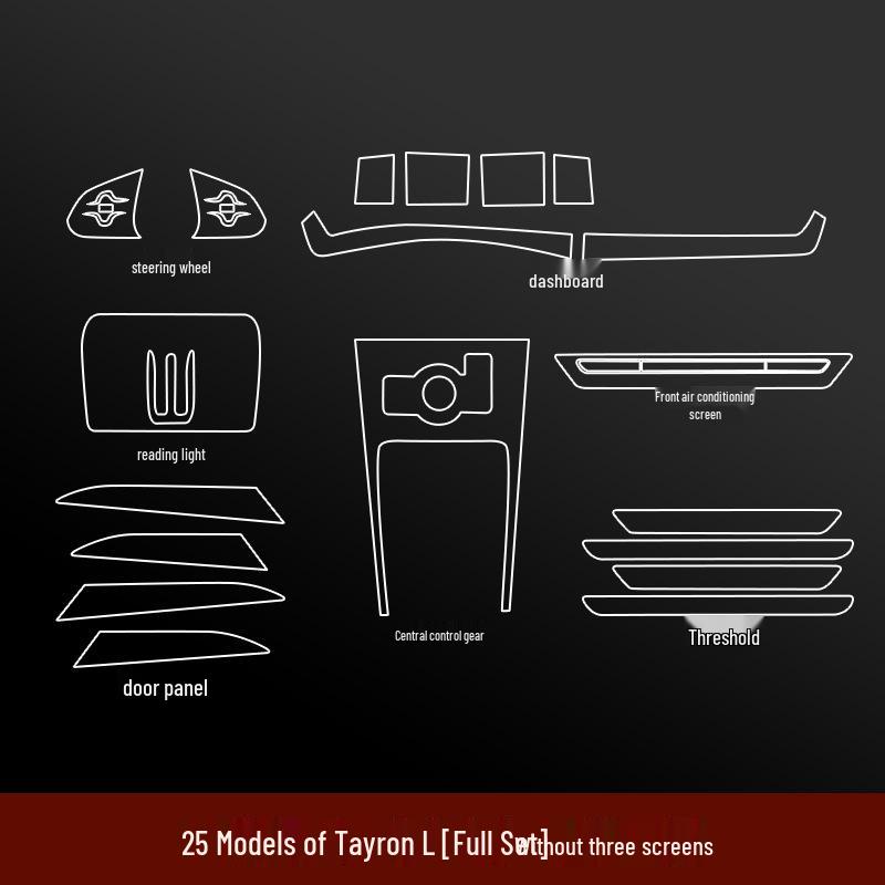 Volkswagen Tayron L Interior Protection: Console, Screen Film & B-Pillar Stickers
