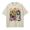 Tsukino Usagi T Shirts Vintage Washed Anime SSailor MMoon Oversized Tshirts Manga Chibiusa Short Sleeve Girl Tops Tees Women