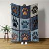 Cowboy-style Dog Paw Prints Blanket Printed Flannel Blanket Soft and Comfortable All-season Blanket