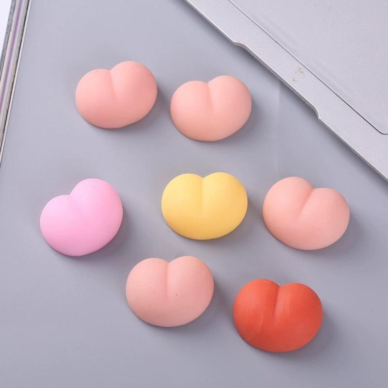 10/30Pcs Stereo Relieve Stress Peach Bum Sticker Mobile Phone Decoration Accessories Fun Butt Mochi Squeeze Toy