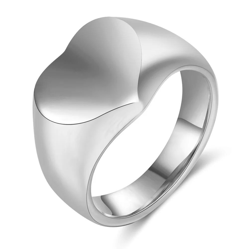 Customized Women Signet Ring Name Letter Pattern Logo Stainless Steel Rings Punk Candid Fashion Jewelry Male Wedding Accessories