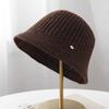 Fashion versatile knitted bucket hat women's autumn and winter casual simple washbasin hat plain bucket hat