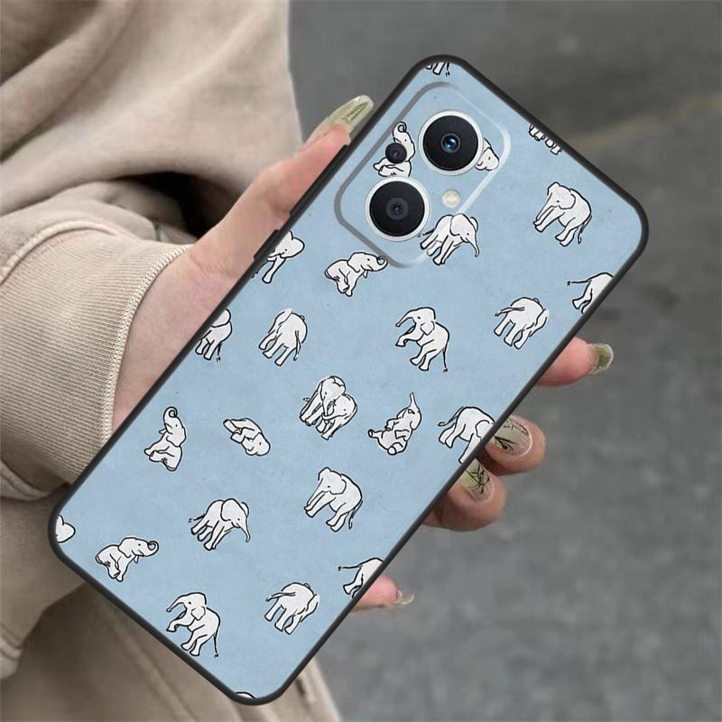 Cute Elephant Case For OPPO Reno 11 F 10 Pro 4 5 6 7 8 Lite 4Z 5Z 8T OPPO Find X3 X2 Lite X6 X5 Pro Cover