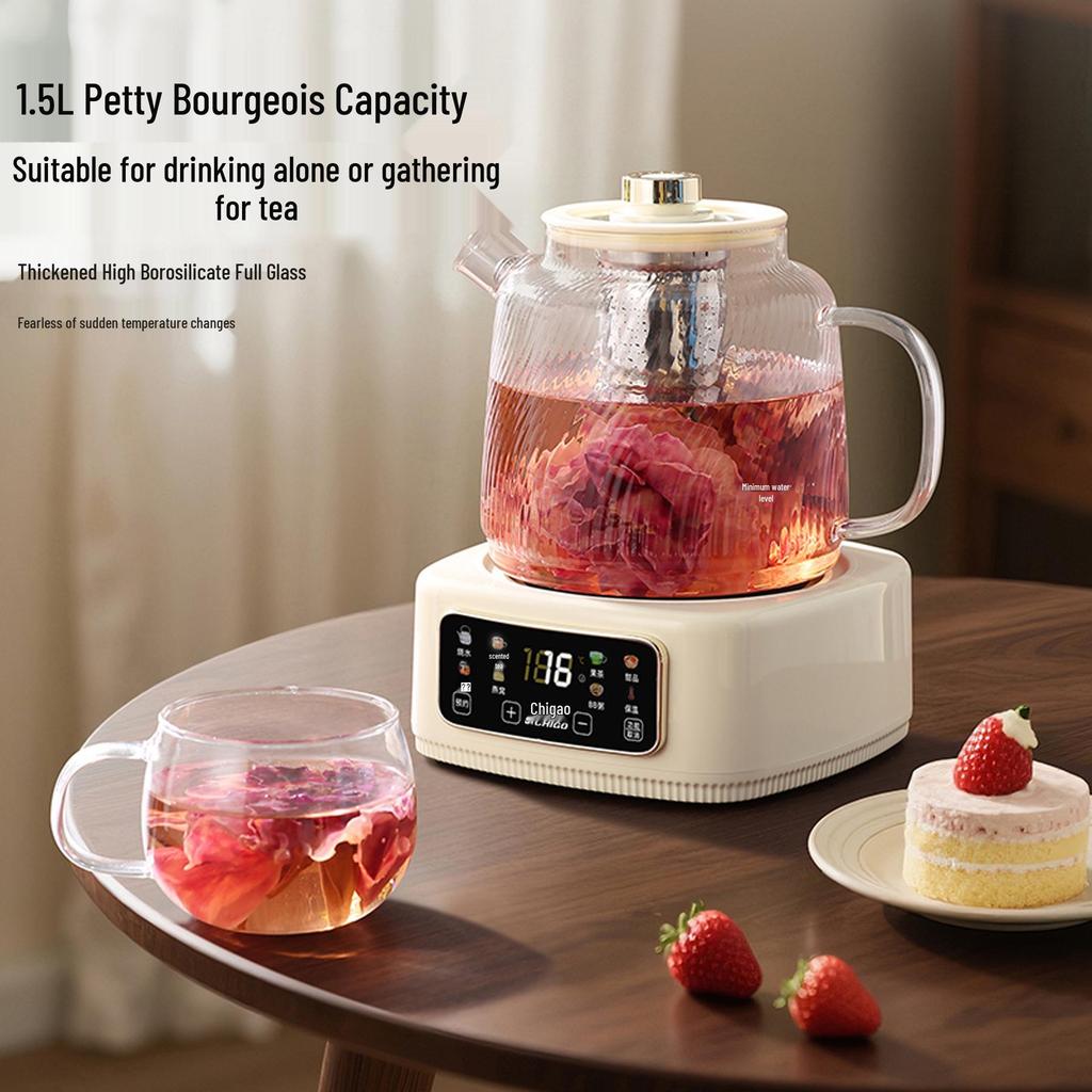 Smart Glass Tea Brewer: Versatile Household & Office Kettle for Brewing and Stewing Flower Teas.
