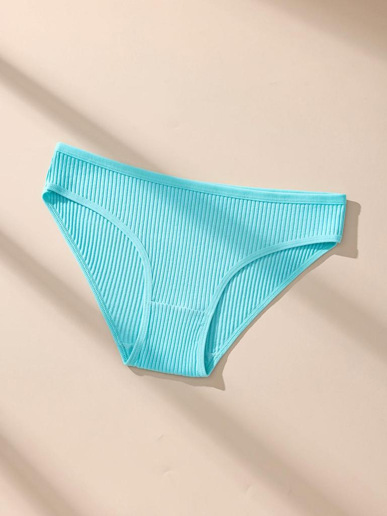 7Pcs Women Cotton Panties Striped Briefs Sexy Women's Underwear Low Waist Breathable Underpants Plus Size Solid Female Lingerie