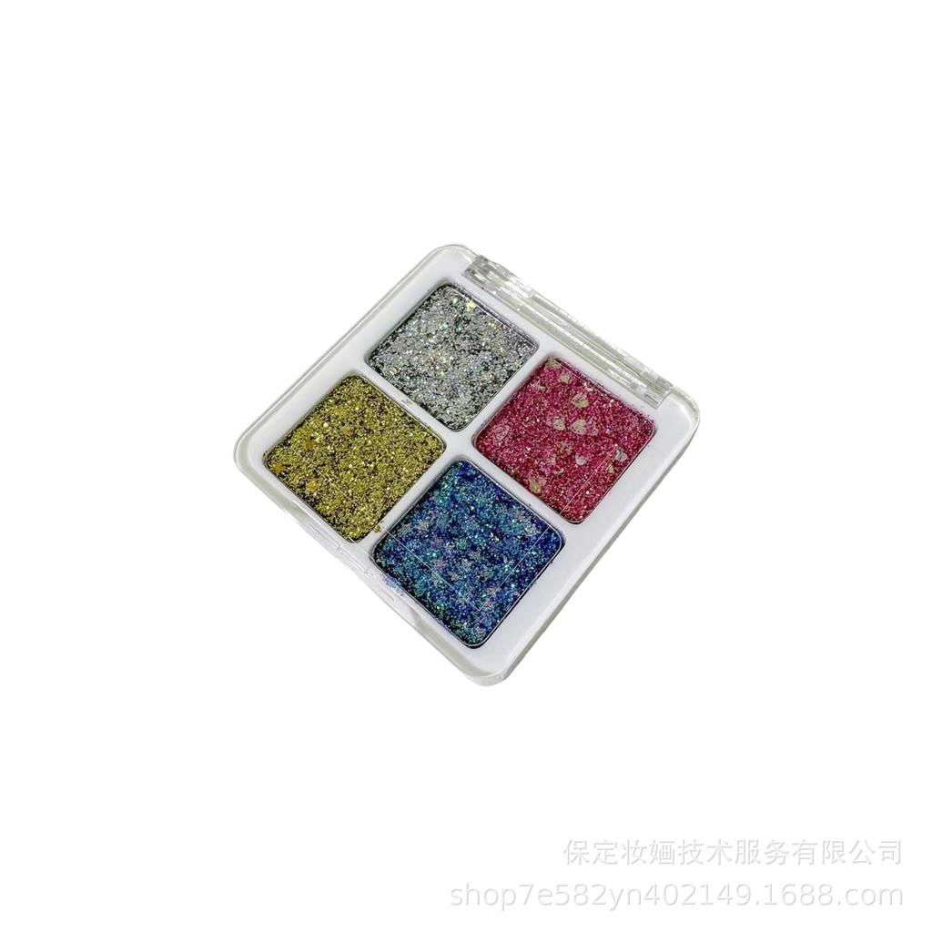 Four-Color Glitter Stage Makeup for Kids - Bright Crystal Face Paint for Performances