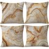 PC Marble Agate Pillow Cover Beige Brown Gem Texture Cushion Case Luxury Geometric Home Decor for Sofa Bedroom
