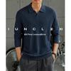 Men's Lyocell-Linen Blend Long-Sleeve Knit Polo Shirt