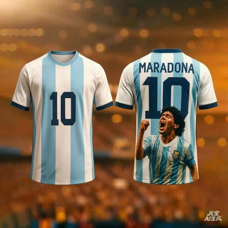 Round Neck T-Shirt Maradona Commemorative Edition 3d Printing Quick-Drying Breathable And Comfortable