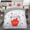 Cartoons Niedliche Katze Bettbezug Bettdeckenbezug Kissenbezug Junge Mädchen 2/3-teiliges Bettwäscheset King Queen Größe Kitty Polyester Bettdeckenbezug