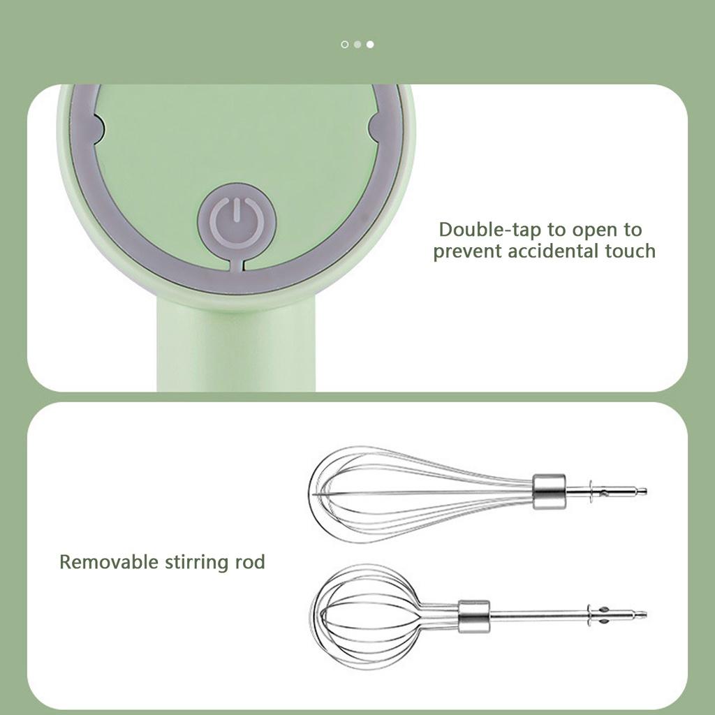 20W Elektrischer Hand-Backmischer Kabellos Edelstahl Eierschläger Mini Elektrischer Schneebesen Mixer Haushalt Handheld Schneebesen Ständer Kuchen