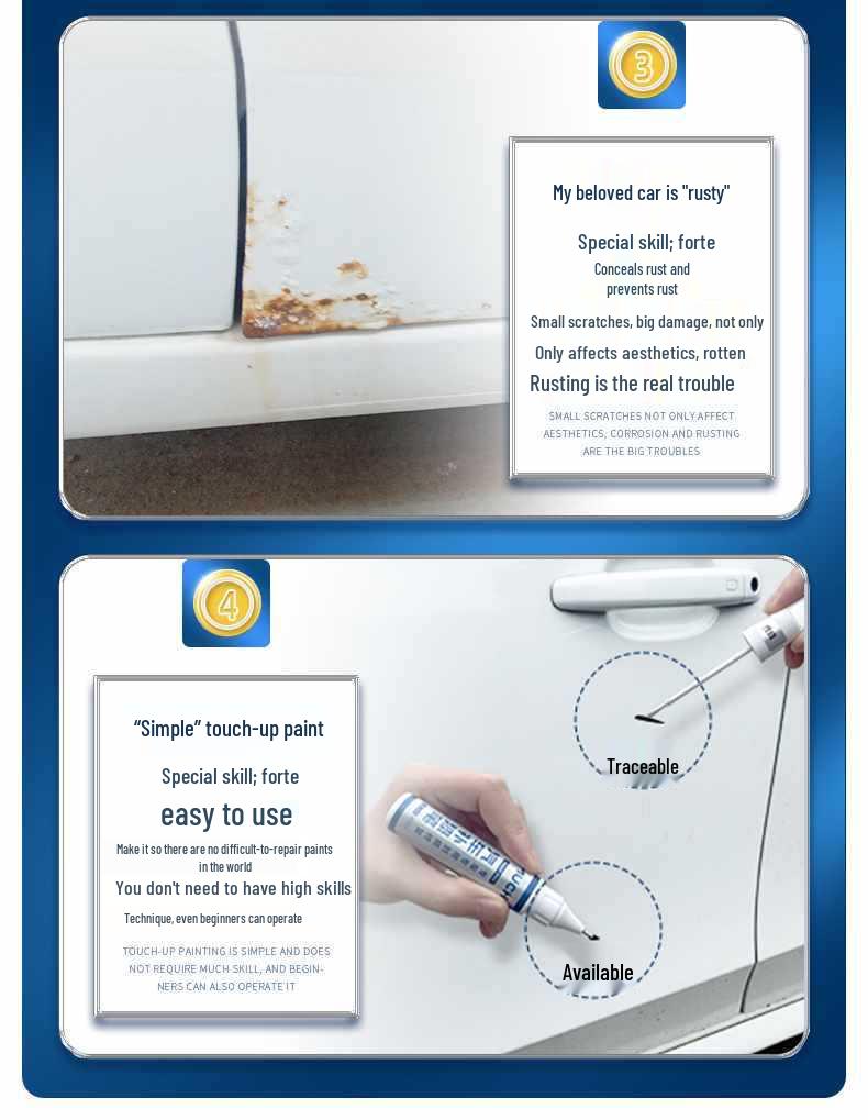 CRV Crystal White Pearl & Black Touch-Up Paint Pen for Car Scratches