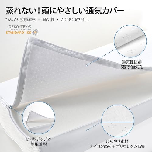 Elviros Pillow: Relieves Neck Pain, Popular Memory Foam Pillow for a Comfortable Sleep, Adjustable Height, Focused Support for Stiff Shoulders, Anti-S