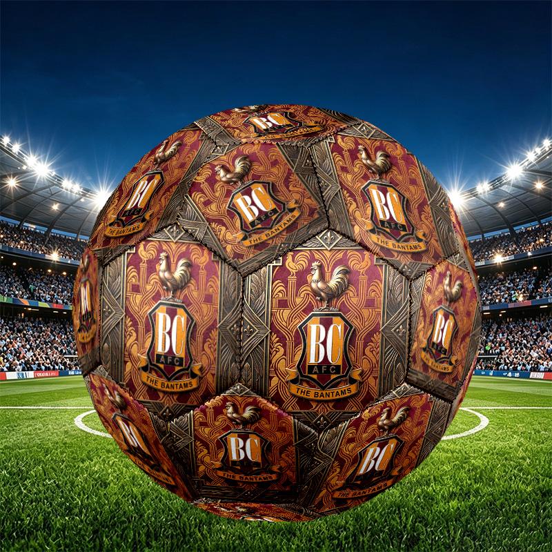Bradford City AFC Print Maat 5 Voetbal, PU Slijtvast Voetbal voor Wedstrijdtraining en Dagelijkse Oefening, Verjaardagscadeau voor Voetbalfans
