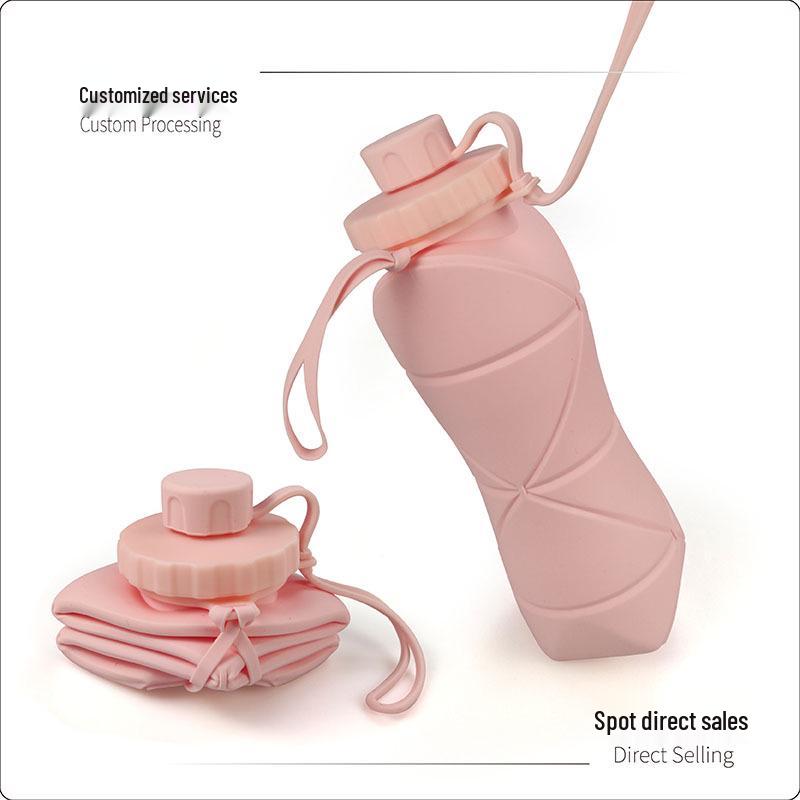 Silicone Folding Water Cup - Portable Diamond Design, Large Capacity Sports Cycling Bottle