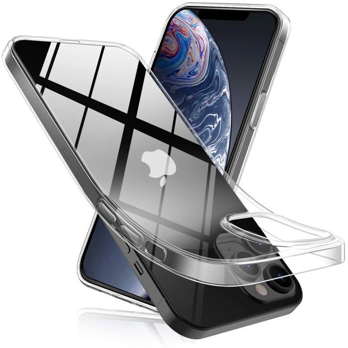 Coque et tour de cou pour iPhone 12 PRO MAX - TPU Souple Transparent Cordon Noir réglable Phonillico®