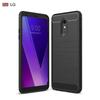 LG Q7 Q7+ için Darbeye Dayanıklı Arka Kapak Çizilmez Silikon Kılıf lg q7 alpha LGQ7 Plus Lüks Karbon Fiber Kılıf