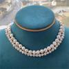 HENGSHENG Baroque Freshwater 5-6mm 8-9mm White Pearl Double Necklace 925 Silver Trendy Jewelry Gift for Women Girls