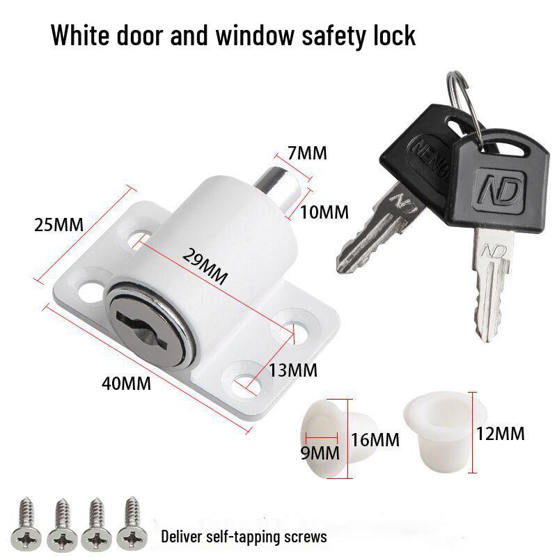 Universal Sliding Door & Window Lock, Child Safety Fastener for Plastic, Steel, & Aluminum