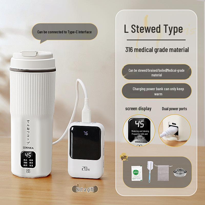 Japan SDRNKA Portable Electric Travel Kettle - Small Insulated Hot Water Boiling Cup
