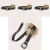 Pu Leather Wide Belt Artificial Fur Design And Carved Needle Buckle For Fashion Lovers