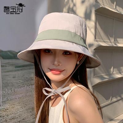 Sommer schlichte Farbabstimmung Hut Damen Outdoor Bergsteigen Sonnenschutz Sonnenhut lässig vielseitig Gesicht klein Bucket Hat