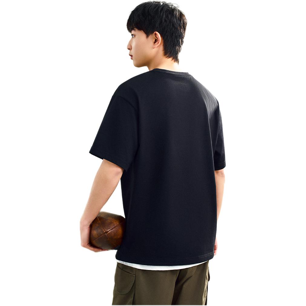 Anta Comfortable Simple Versatile Loose Casual Letter Short Sleeve T-Shirt Men Tops Basic-Black 152528127-3