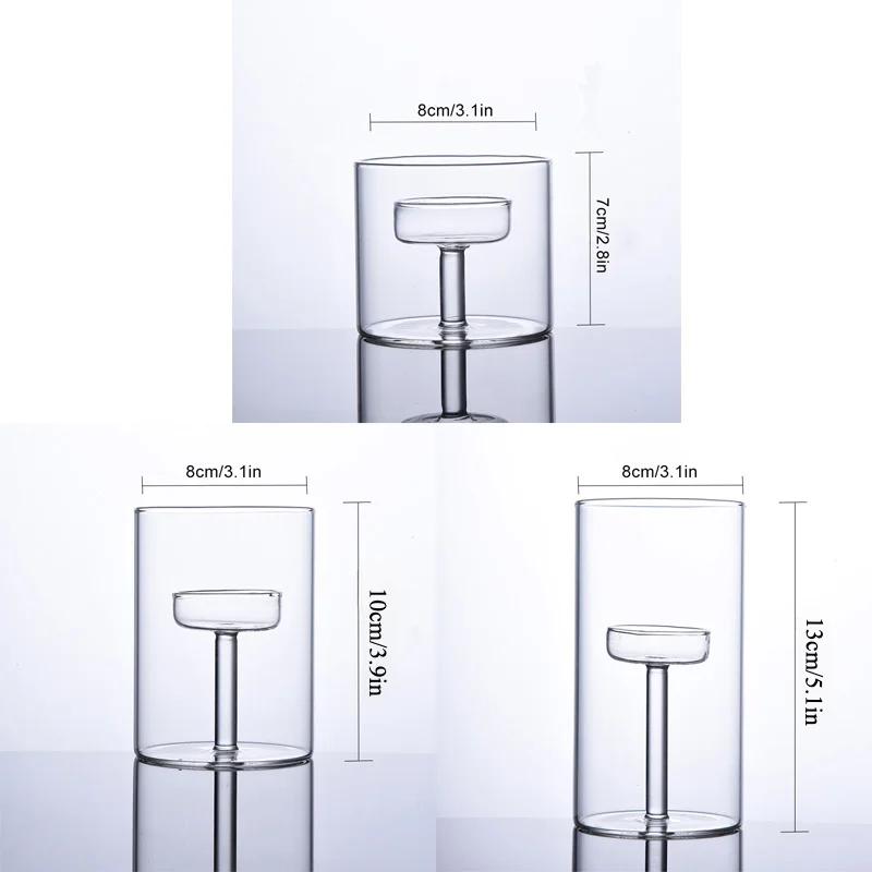 Transparent Glass Candlestick Cylinder Tea Light Candle Holders for Table Centerpieces Wedding Party Dining Room Decorations