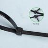 100 PCS Self-locking Plastic Nylon Tie Black Fastening Strap Cable-Tie-Set Cable Zip Tie Fastening Ring Zip Wraps Strap Tie