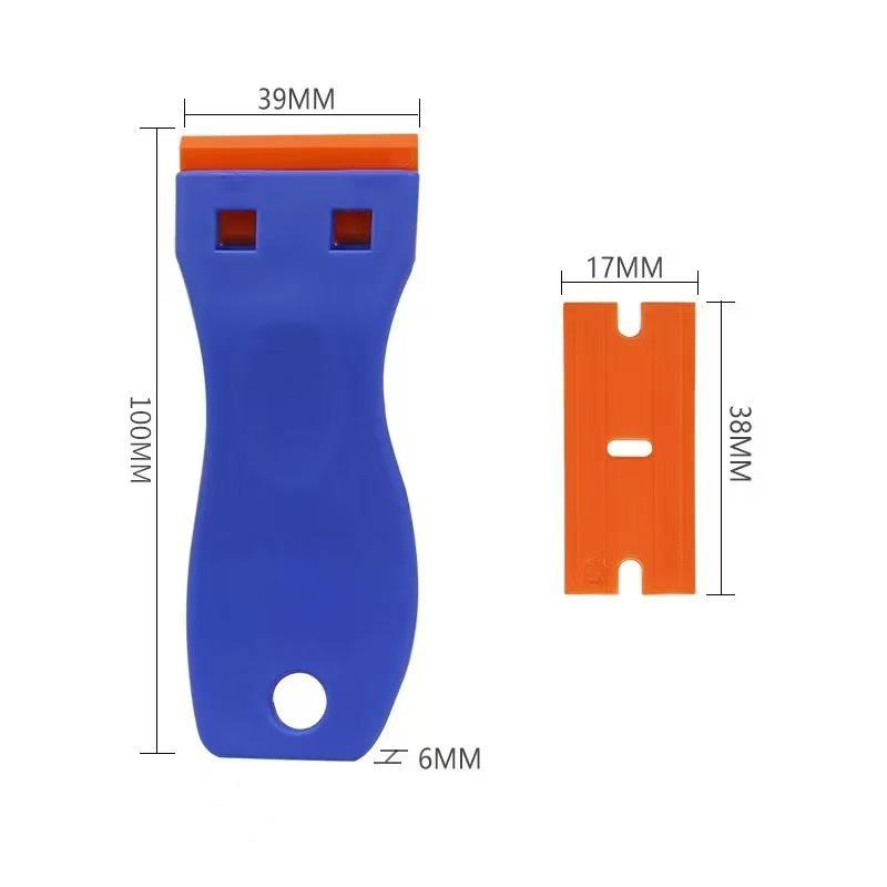 Compact Plastic Scraper for Stain and Glue Removal - Ideal for Car Film Application and Household Cleaning