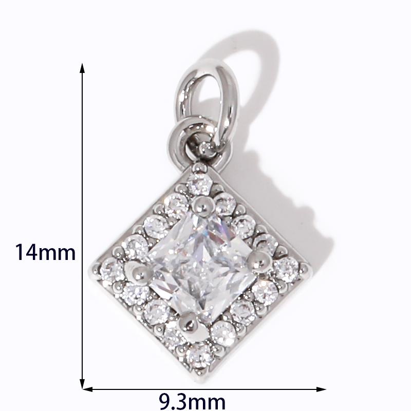 Multi Types 18K Gold Plated Brass Inlaid Zircon Charms Pendant For Jewelry Making Supplies DIY Necklace Making Accessories