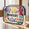Portable Transparent Toiletry Handbag Waterproof Single-Sided Print USB Storage Bag PVC Zipper Essentials Organizer Travel Use