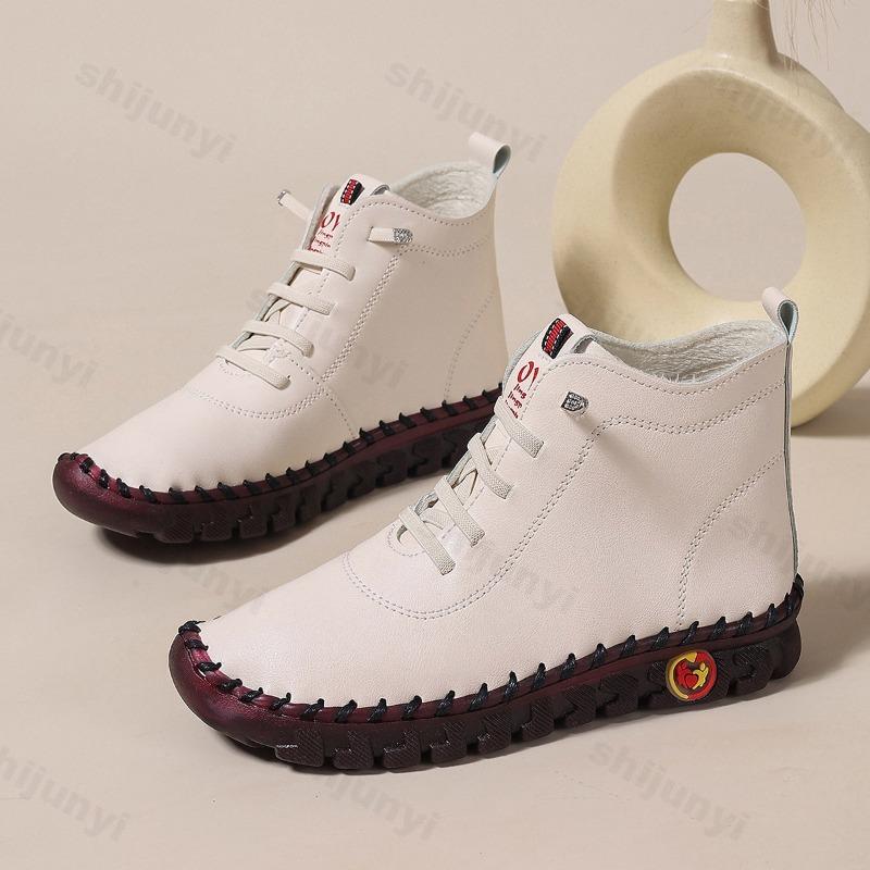 Fashion Retro Soft Soled Comfortable High Top Casual Shoes for Women 2025 Autumn New Breathable Fashion Versatile Non Slip Flat Sneakers