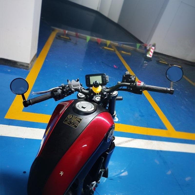 22mm Motorcycle Bar End Rearview Mirror with Complete Install Hardware Fit 17-19mm Handlebar Bore for DIY Modification