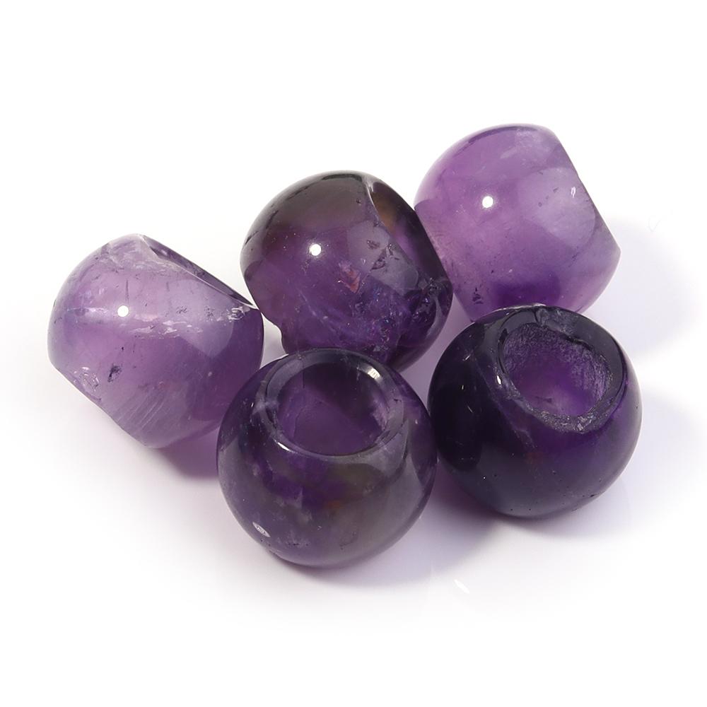 5pcs/lot Natural Stone Big Hole Beads Agate Jade Tiger Eye Turquoise Loose Beads For DIY Handmade Bracelet Earrings Accessories
