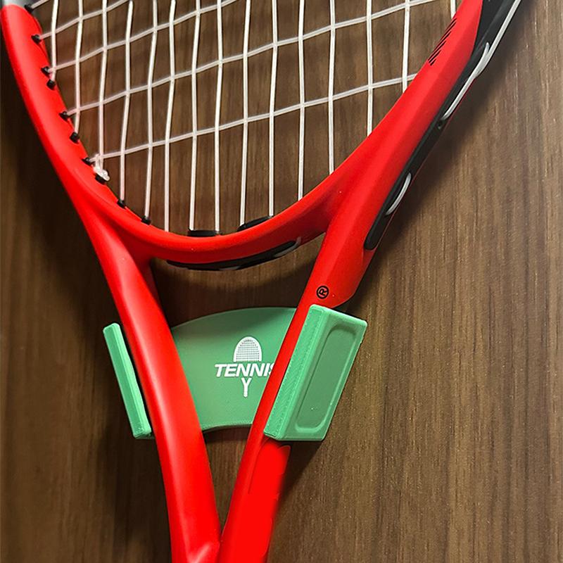 Wall Mounted Tennis Racket Wall Rack Plastic Self-Adhesive Badminton Rackets Holder Durable Punch-Free 1Pc