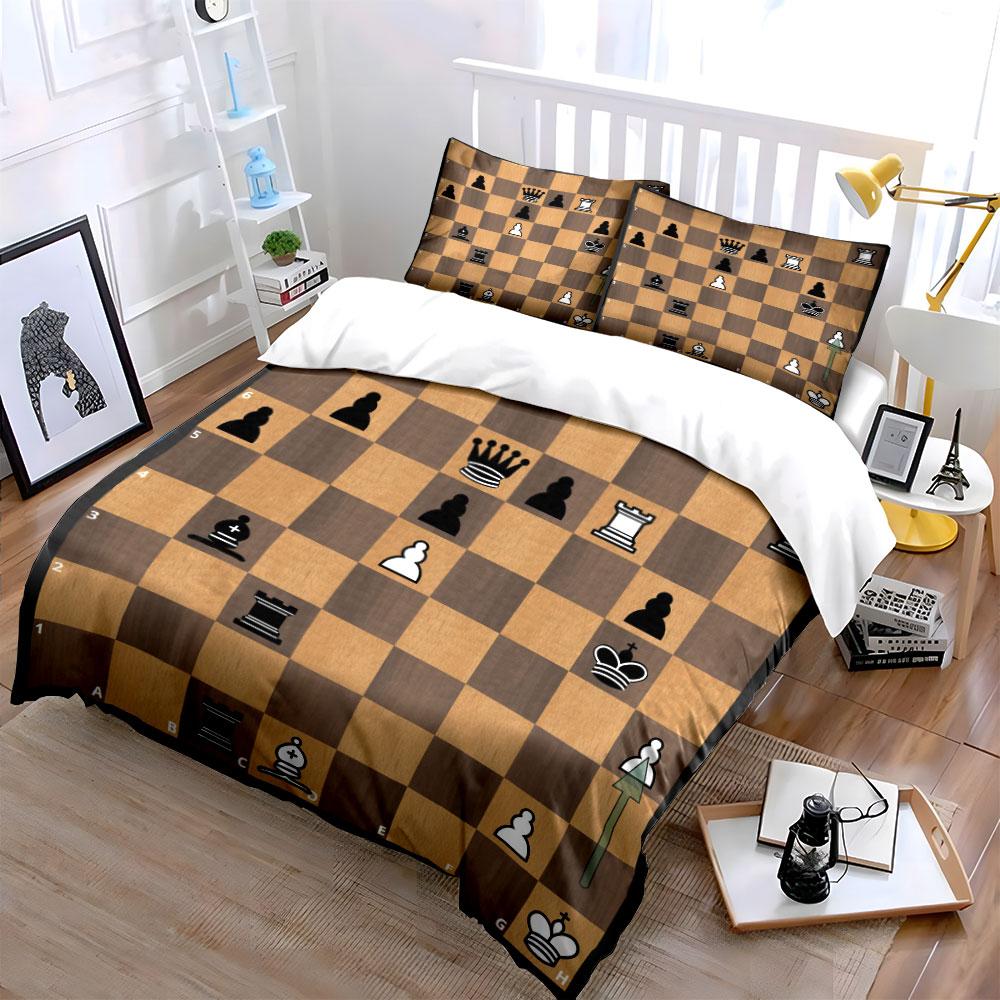 Chess Strategy Set Three-Piece Multiple Sizes Kid'S And Adults' Bedroom Exquisite 3Pc Bedding Set, Gift