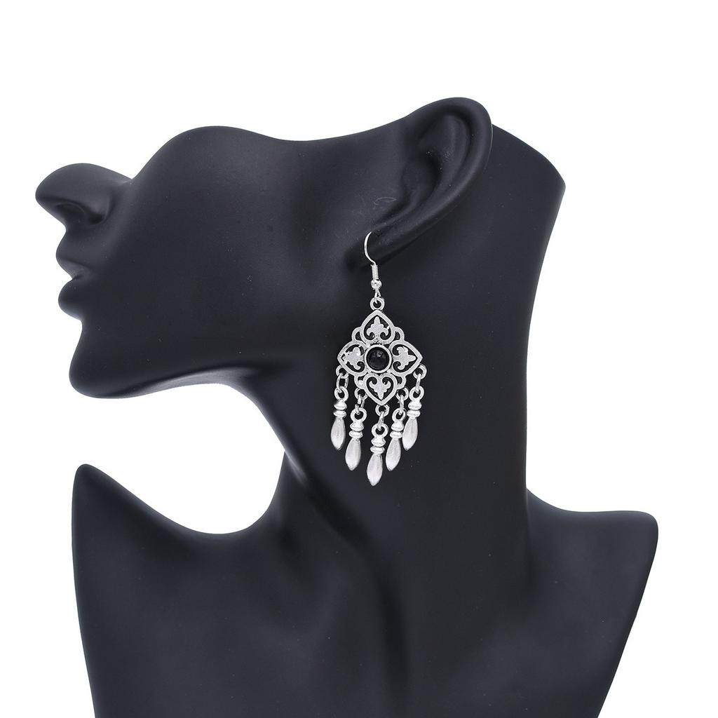 Ethnic style Kazakh earrings women's retro high-end fringed earrings Xinjiang Miao Yin exotic style festival earrings